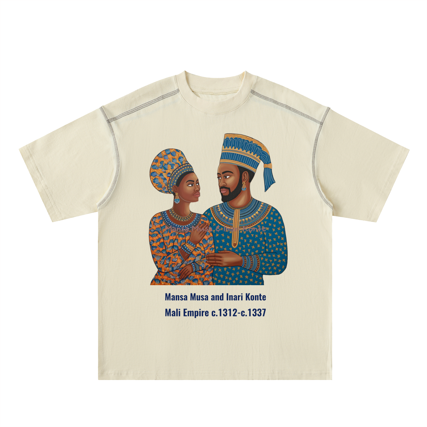 Oversized Contrast-Stitched Cotton Tee (Unisex)