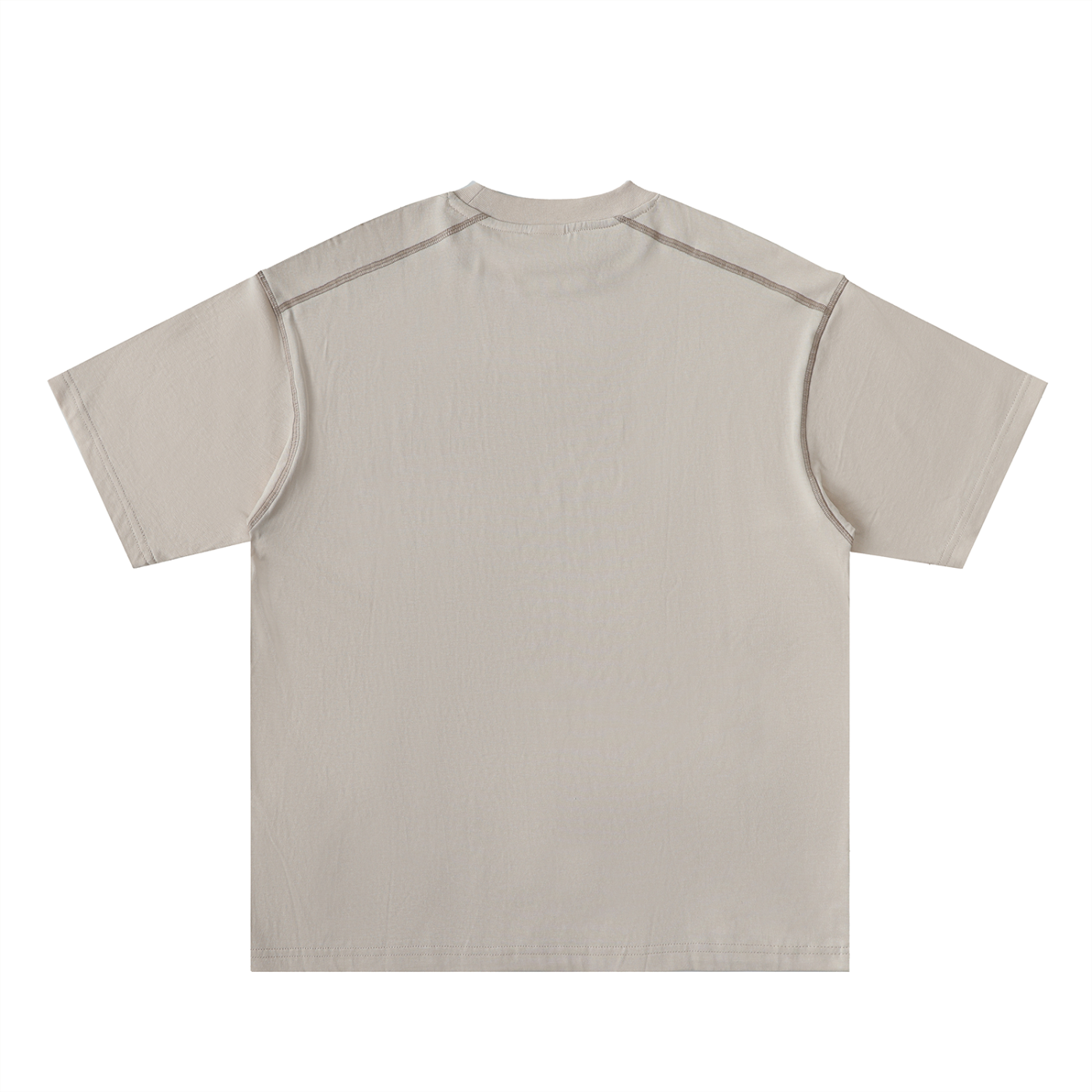Oversized Contrast-Stitched Cotton Tee (Unisex)